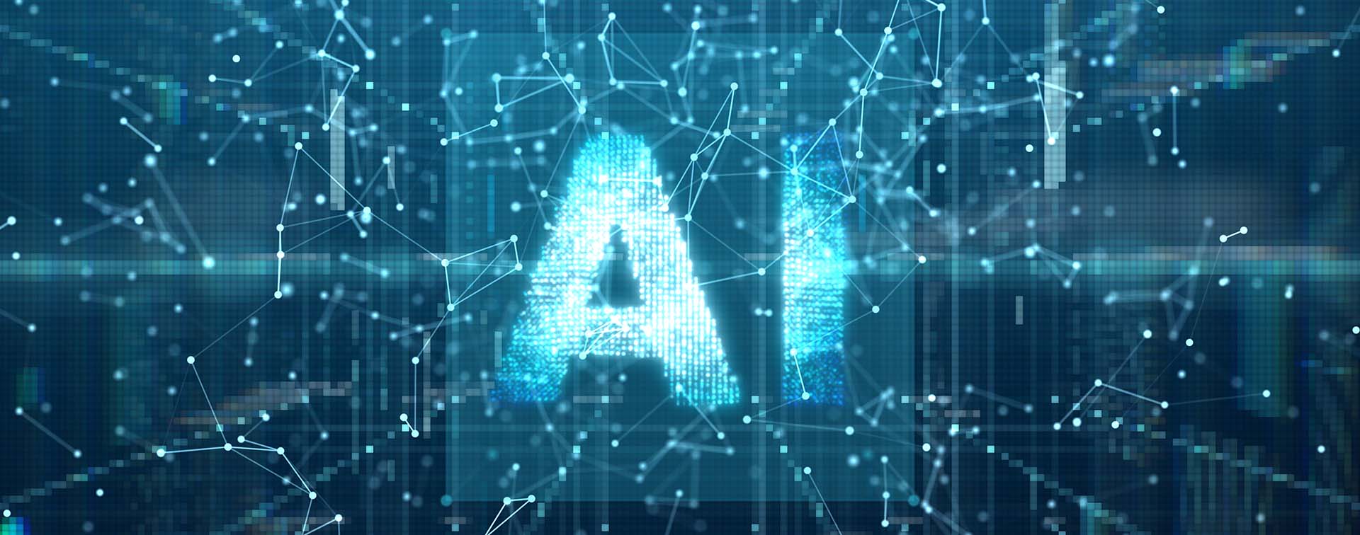 3D Motion graphic of AI or AI Innovation Technology concept.