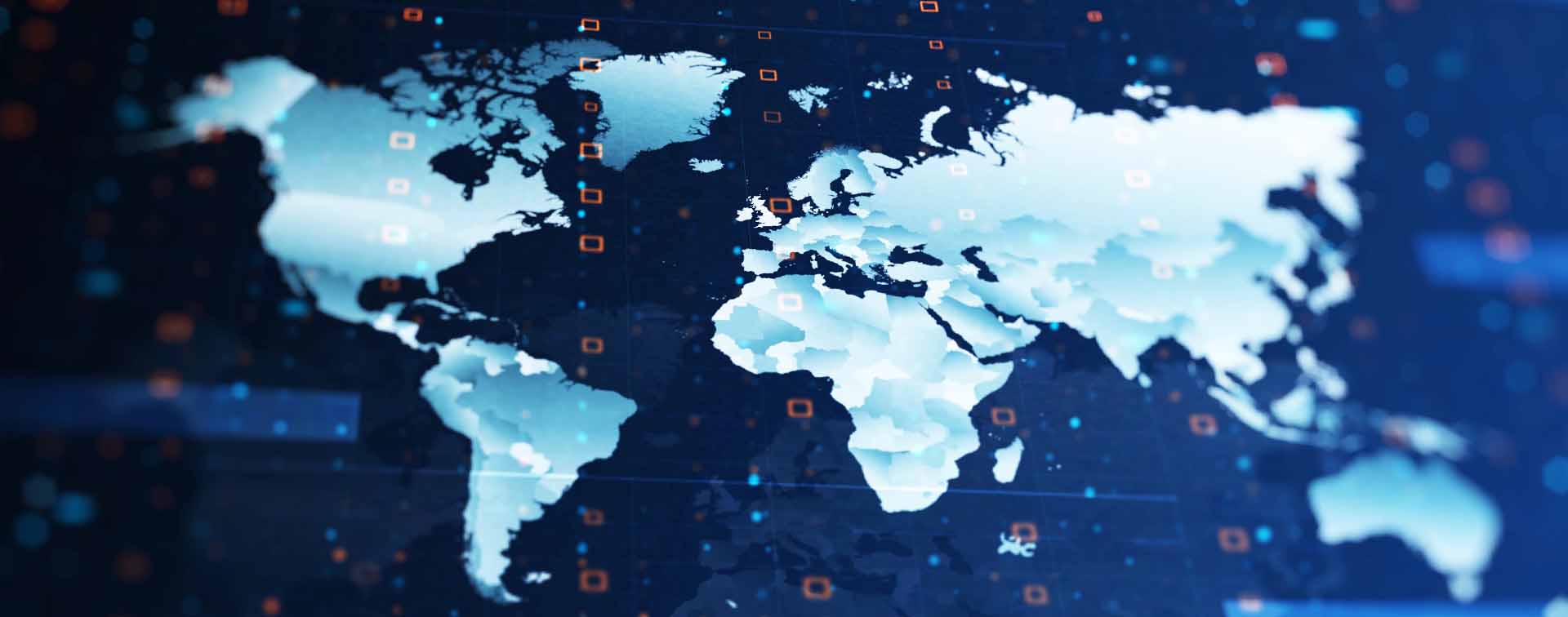 Digital composite image of a world map