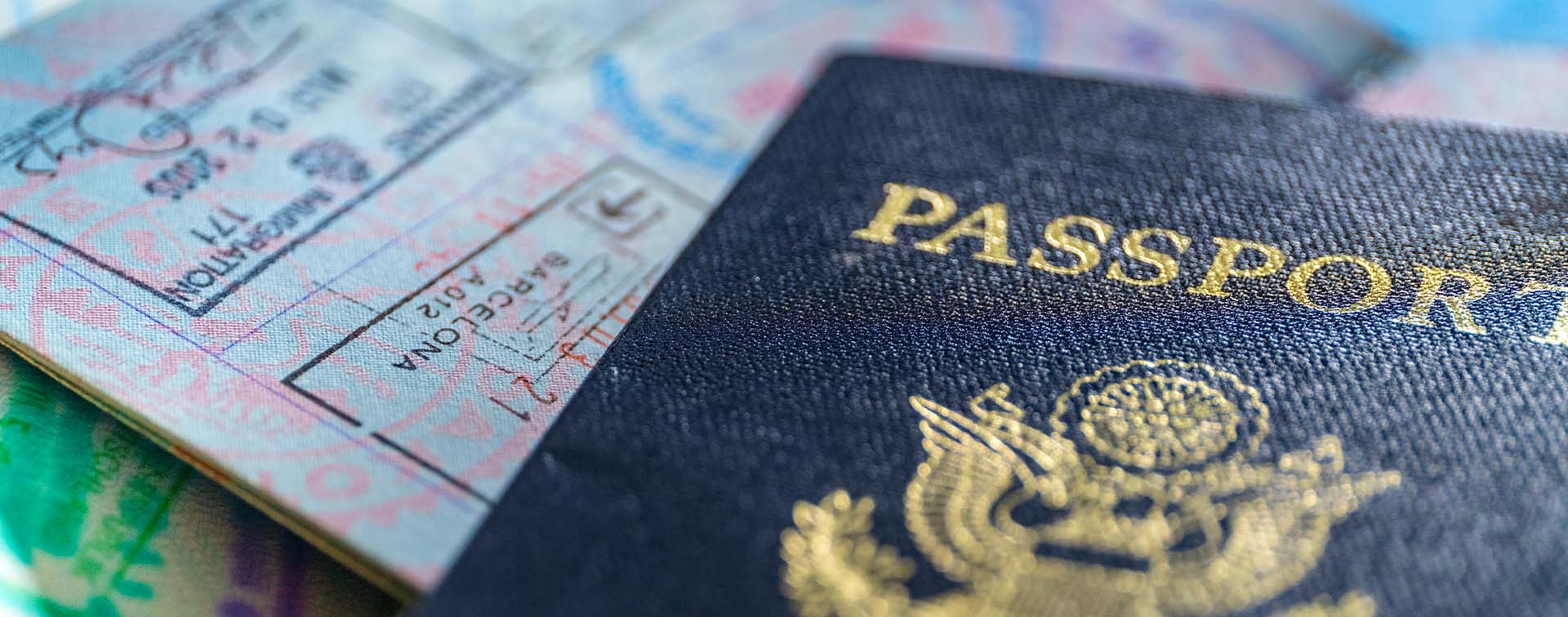 Close-up of American passport