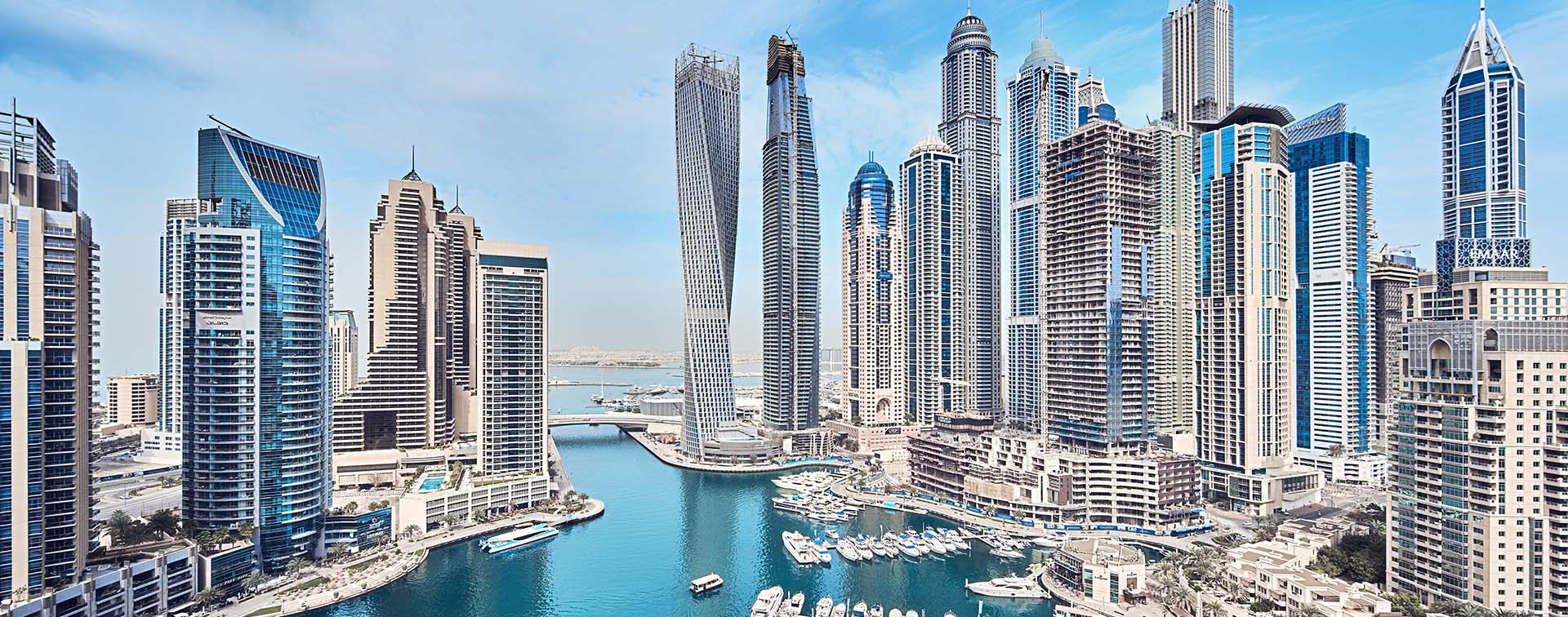 Dubai Marina City Skyline in the United Arab Emirates