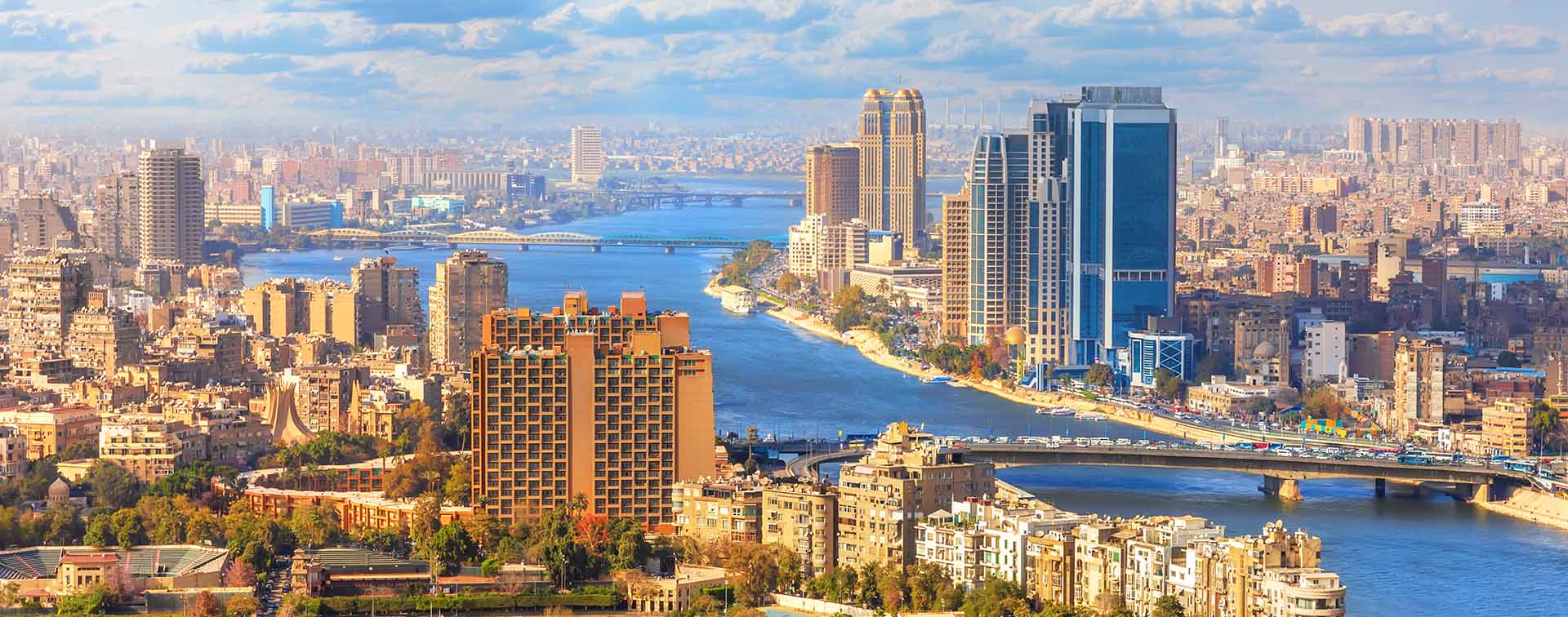 Beautiful view of Cairo and the Nile from above, Egypt