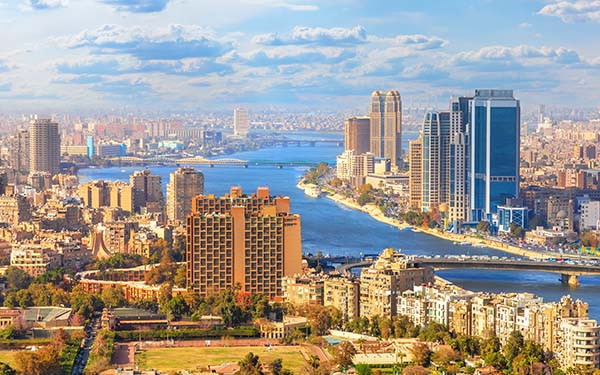 Beautiful view of Cairo and the Nile from above, Egypt