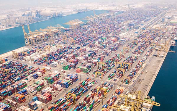 Aerial view of Jebel Ali Port, Dubai
