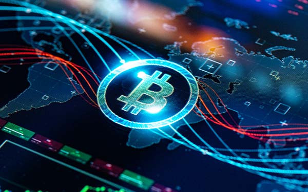 Bitcoin E-commerce concept on digital Screen