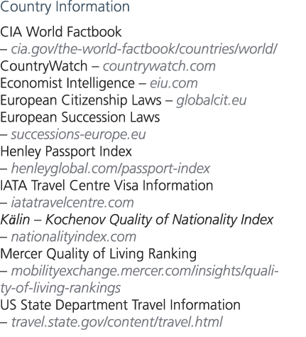 Country Information CIA World Factbook – cia.gov/the world factbook/countries/world/ CountryWatch – countrywatch.com ...