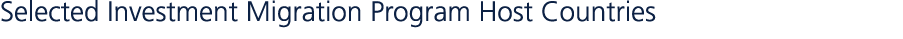 Selected Investment Migration Program Host Countries