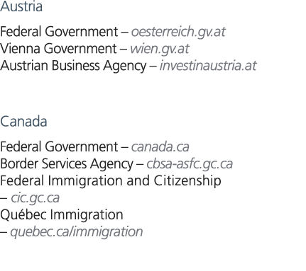 Austria Federal Government – oesterreich.gv.at Vienna Government – wien.gv.at Austrian Business Agency – investinaust...