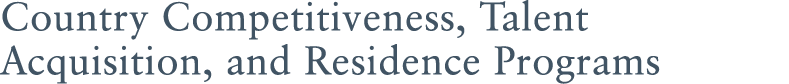 Country Competitiveness, Talent Acquisition, and Residence Programs