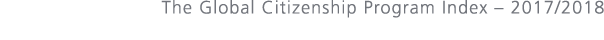 The Global Citizenship Program Index – 2017/2018